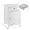 Single Door Bedside Cabinet with A Drawer White