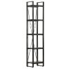 5-Tier Bookcase Black 15.7"x11.8"x70.9" Solid Mango Wood