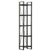 5-Tier Bookcase Black 15.7"x11.8"x70.9" Solid Mango Wood
