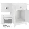 Single Door Bedside Cabinet with A Drawer White
