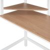 Twin Metal Loft Bed with Desk and Shelve,White