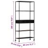 Book Cabinet 31.5"x13.8"x70.9" Rough Mango Wood & Iron