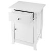 Single Door Bedside Cabinet with A Drawer White