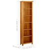 6-Tier Bookcase 20.5"x8.7"x70.9" Solid Oak Wood
