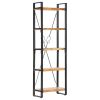 5-Tier Bookcase 23.6"x11.8"x70.9" Solid Mango Wood