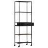 Book Cabinet 23.6"x13.8"x70.9" Rough Mango Wood & Iron