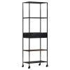 Book Cabinet 23.6"x13.8"x70.9" Rough Mango Wood & Iron