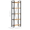 5-Tier Bookcase 23.6"x11.8"x70.9" Solid Mango Wood