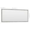 Bathroom Mirror Concrete Gray 35.4"x0.6"x14.6" Engineered Wood