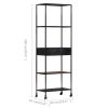Book Cabinet 23.6"x13.8"x70.9" Rough Mango Wood & Iron