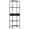 Book Cabinet 23.6"x13.8"x70.9" Rough Mango Wood & Iron