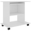Computer Desk High Gloss White 31.5"x19.7"x29.5" Engineered Wood