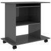 Computer Desk High Gloss Gray 31.5"x19.7"x29.5" Engineered Wood