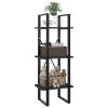 3-Tier Book Cabinet Gray 15.7"x11.8"x41.3" Engineered Wood