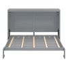 Queen Size Murphy Bed Wall Bed,Gray