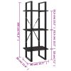 3-Tier Book Cabinet Gray 15.7"x11.8"x41.3" Engineered Wood