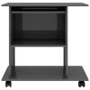 Computer Desk High Gloss Gray 31.5"x19.7"x29.5" Engineered Wood
