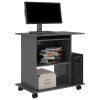 Computer Desk High Gloss Gray 31.5"x19.7"x29.5" Engineered Wood