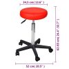 Office Stool Red Faux Leather