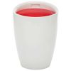 Storage Stool White and Red Faux Leather