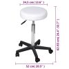 Office Stool White Faux Leather