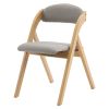 2 Pack Wooden Folding Chairs with Padded Seat and Back Modern Dining Chairs Extra Chair for Guests Living Room Office Wedding Party