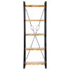 5-Tier Bookcase 23.6"x11.8"x70.9" Solid Mango Wood