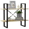 2-Tier Book Cabinet Sonoma Oak 31.5"x11.8"x27.6" Engineered Wood