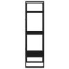 3-Tier Book Cabinet Black 15.7"x11.8"x41.3" Engineered Wood