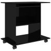 Computer Desk High Gloss Black 31.5"x19.7"x29.5" Engineered Wood