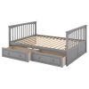 Full over Full Bunk Bed with Drawers, Convertible Beds, Gray(OLD SKU:SM000241AAE-1)