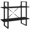 2-Tier Book Cabinet Black 31.5"x11.8"x27.6" Engineered Wood