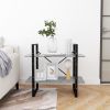 2-Tier Book Cabinet Concrete Gray 31.5"x11.8"x27.6" Engineered Wood