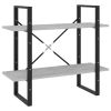 2-Tier Book Cabinet Concrete Gray 31.5"x11.8"x27.6" Engineered Wood