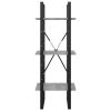 3-Tier Book Cabinet Concrete Gray 15.7"x11.8"x41.3" Engineered Wood