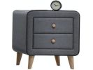 Valda Nightstand in Light Gray Fabric YJ