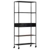 Book Cabinet 31.5"x13.8"x70.9" Rough Mango Wood & Iron