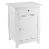 Single Door Bedside Cabinet with A Drawer White