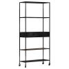 Book Cabinet 31.5"x13.8"x70.9" Rough Mango Wood & Iron
