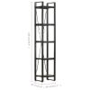5-Tier Bookcase Black 15.7"x11.8"x70.9" Solid Mango Wood