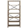 6-Tier Bookcase 31.5"x11.8"x66.9" Solid Wood Acacia
