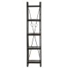 5-Tier Bookcase Black 15.7"x11.8"x70.9" Solid Mango Wood