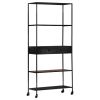 Book Cabinet 31.5"x13.8"x70.9" Rough Mango Wood & Iron