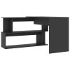Corner Desk Gray 78.7"x19.7"x29.9" Engineered Wood