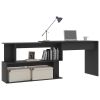 Corner Desk Gray 78.7"x19.7"x29.9" Engineered Wood