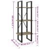 3-Tier Book Cabinet Sonoma Oak 15.7"x11.8"x41.3" Engineered Wood