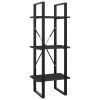 3-Tier Book Cabinet Gray 15.7"x11.8"x41.3" Engineered Wood