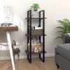 3-Tier Book Cabinet Gray 15.7"x11.8"x41.3" Engineered Wood