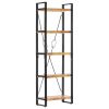 5-Tier Bookcase 23.6"x11.8"x70.9" Solid Mango Wood