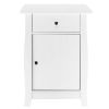 Single Door Bedside Cabinet with A Drawer White